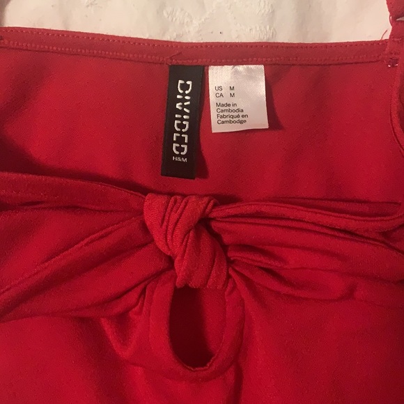 Red tie front bodysuit - Picture 2 of 2